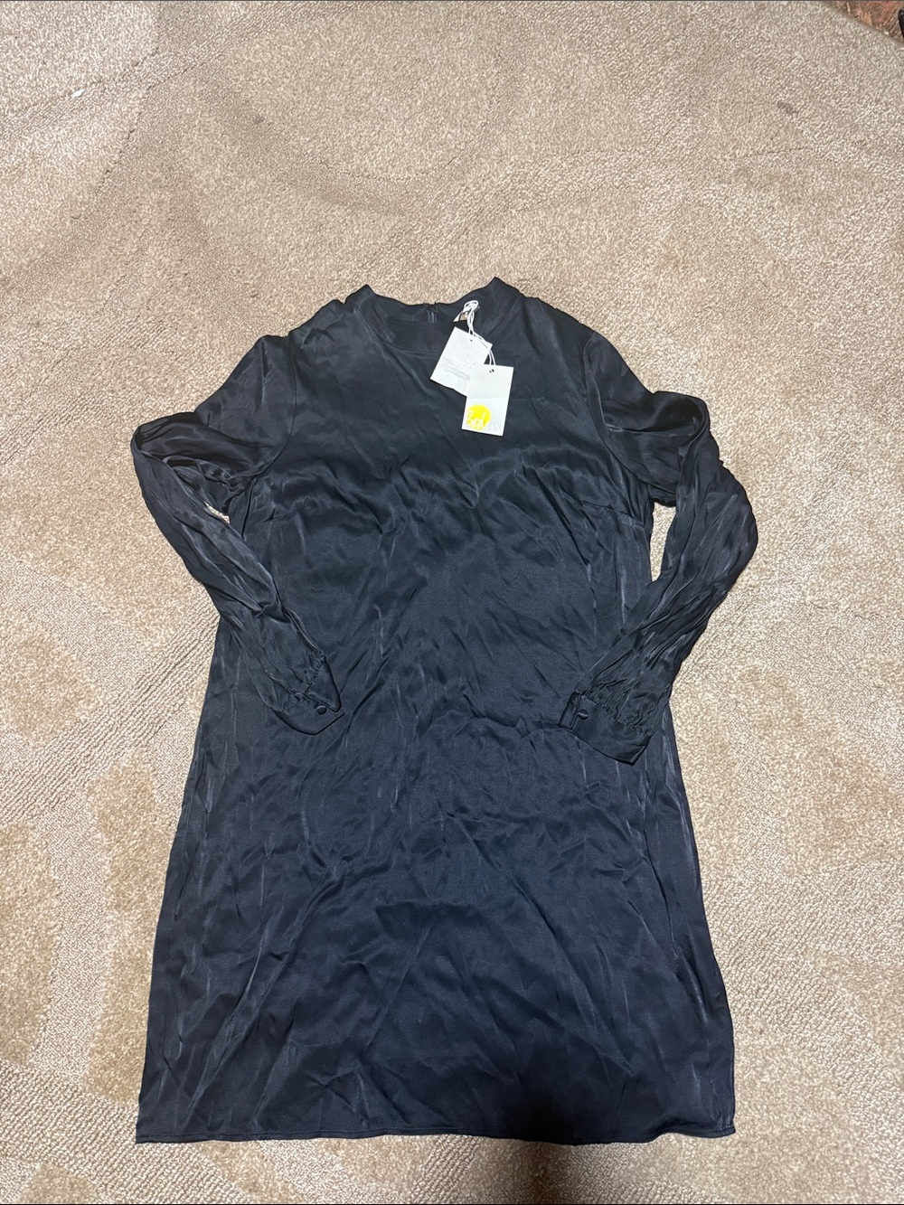 Boden Black 100% Viscose Long Sleeve Midi Dress Size 12R NWOT